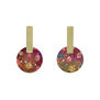 Flowers pink brass mini earrings by Sibilia